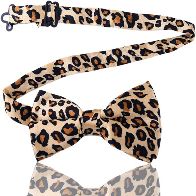 Sdopbinbin Checkered Bow Tie for Men Leopard Bowtie for Mens Dogs Cats Bowtie Cosplay Halloween Bow Ties for Men Women - Image 2